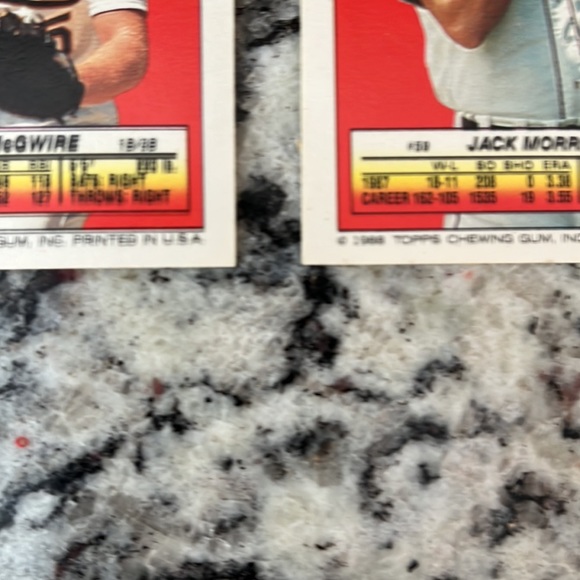 1988 Topps Super Star sticker back Mark McGwire and Jack Morris both with errors - Picture 7 of 12